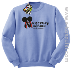 Najlepszy dziadek na świecie ala Mickey - bluza bez kaptura męska błękitna