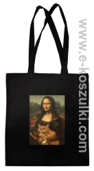 Mona Lisa z kotem - torba eko czarna