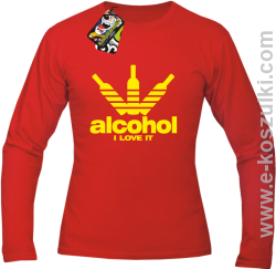 Alcohol i love it bottles - Longsleeve męski czerwony