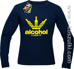 Alcohol i love it bottles - Longsleeve męski granatowy