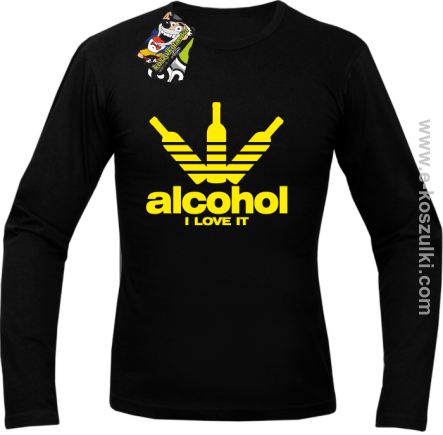 Alcohol i love it bottles - Longsleeve męski czarny