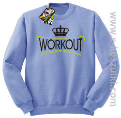 Workout shut the FUCKUP and train - bluza bez kaptura STANDARD błękina