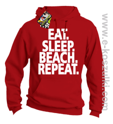 Eat Sleep Beach Repeat - bluza z kapturem biała