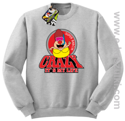 Crazy its my life - Super Babcia - bluza STANDARD melanż