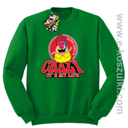 Crazy its my life - Super Babcia - bluza STANDARD zielona