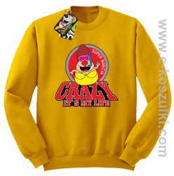 Crazy its my life - Super Babcia - bluza STANDARD żółta