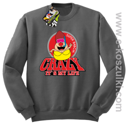 Crazy its my life - Super Babcia - bluza STANDARD szara