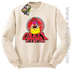 Crazy its my life - Super Babcia - bluza STANDARD beżowa