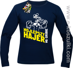 Nojlepszy hajer na grubie -  Longsleeve męski  granatowy 