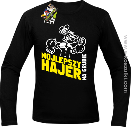 Nojlepszy hajer na grubie -  Longsleeve męski  czarny