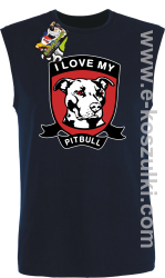 I Love My Pitbull - bezrękawnik męski granatowy