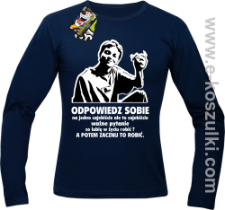 LASKA odpowiedz siebie na jedno zajebiste pytanie - longsleeve granatowy