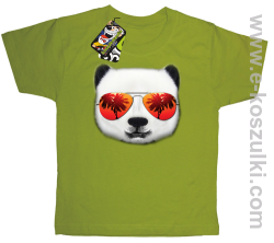 Pandzia frontface 3d Panda na wakacjach - koszulki dziecięce kiwi