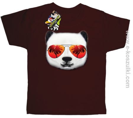 Pandzia frontface 3d Panda na wakacjach - koszulki dziecięce 