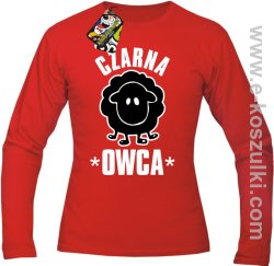 Czarna owca - Black Sheep -  Longsleeve męski czerwony